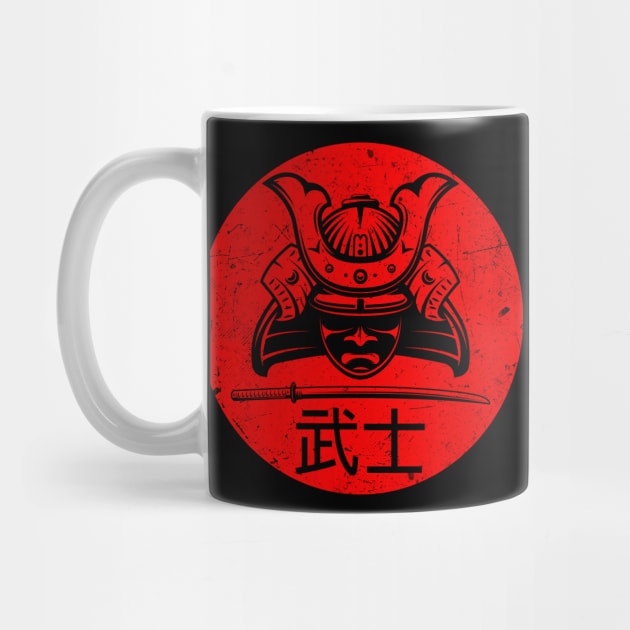 Samurai Warrior Sword Red Sun by Foxxy Merch